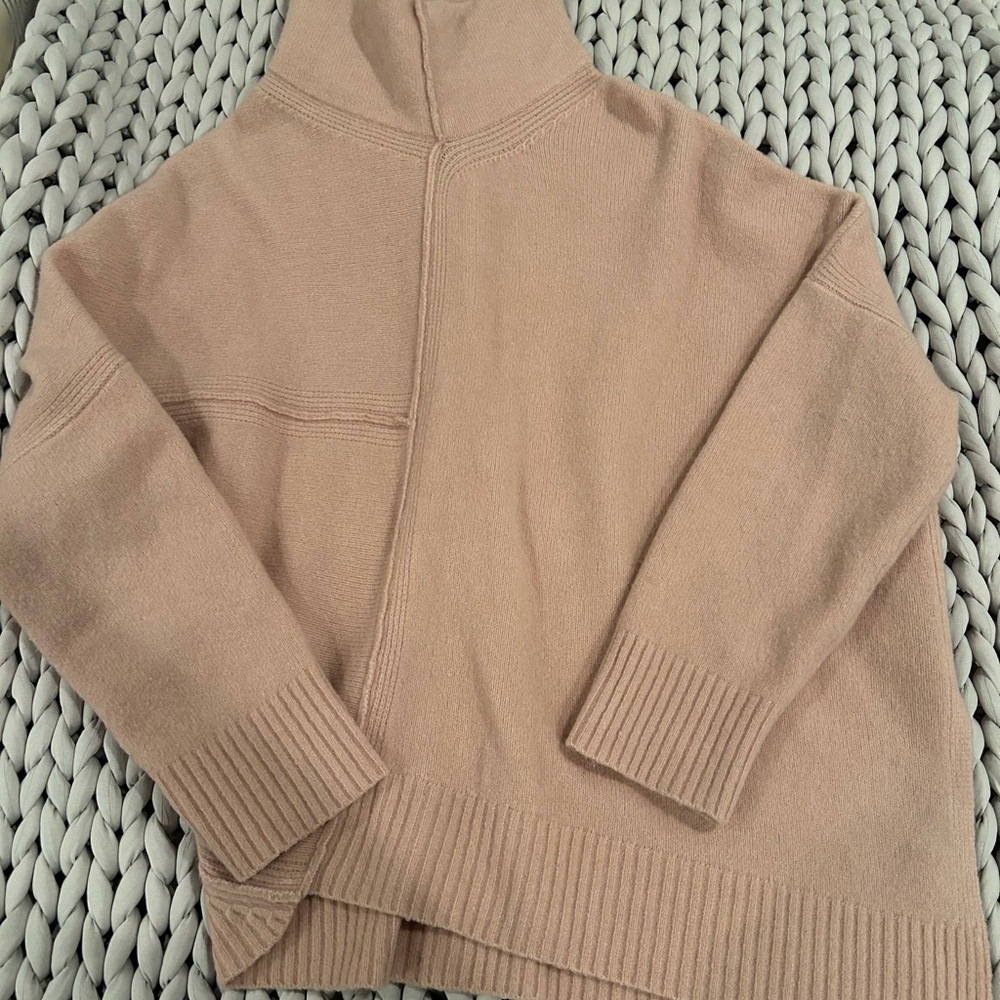 All Saints Blush Cowl Neck Asymmetrical Sweater Size Large